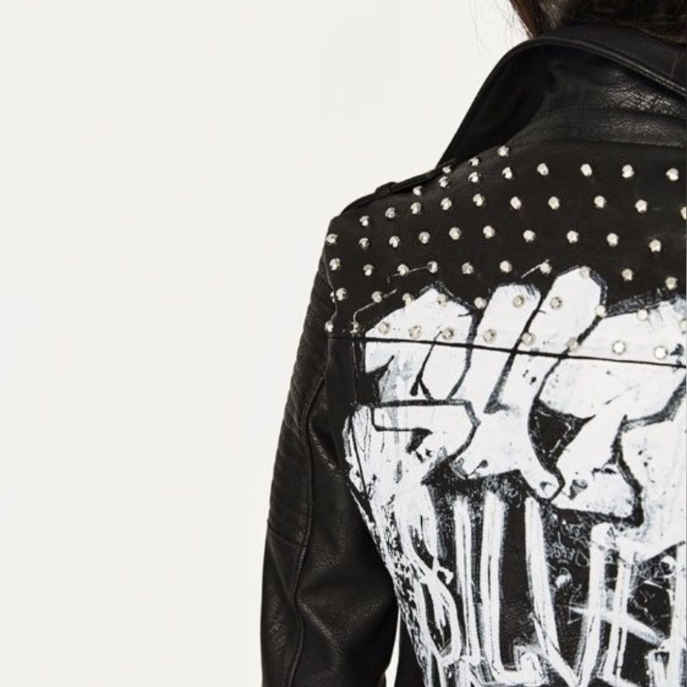 Zara Black Vegan Leather Jacket